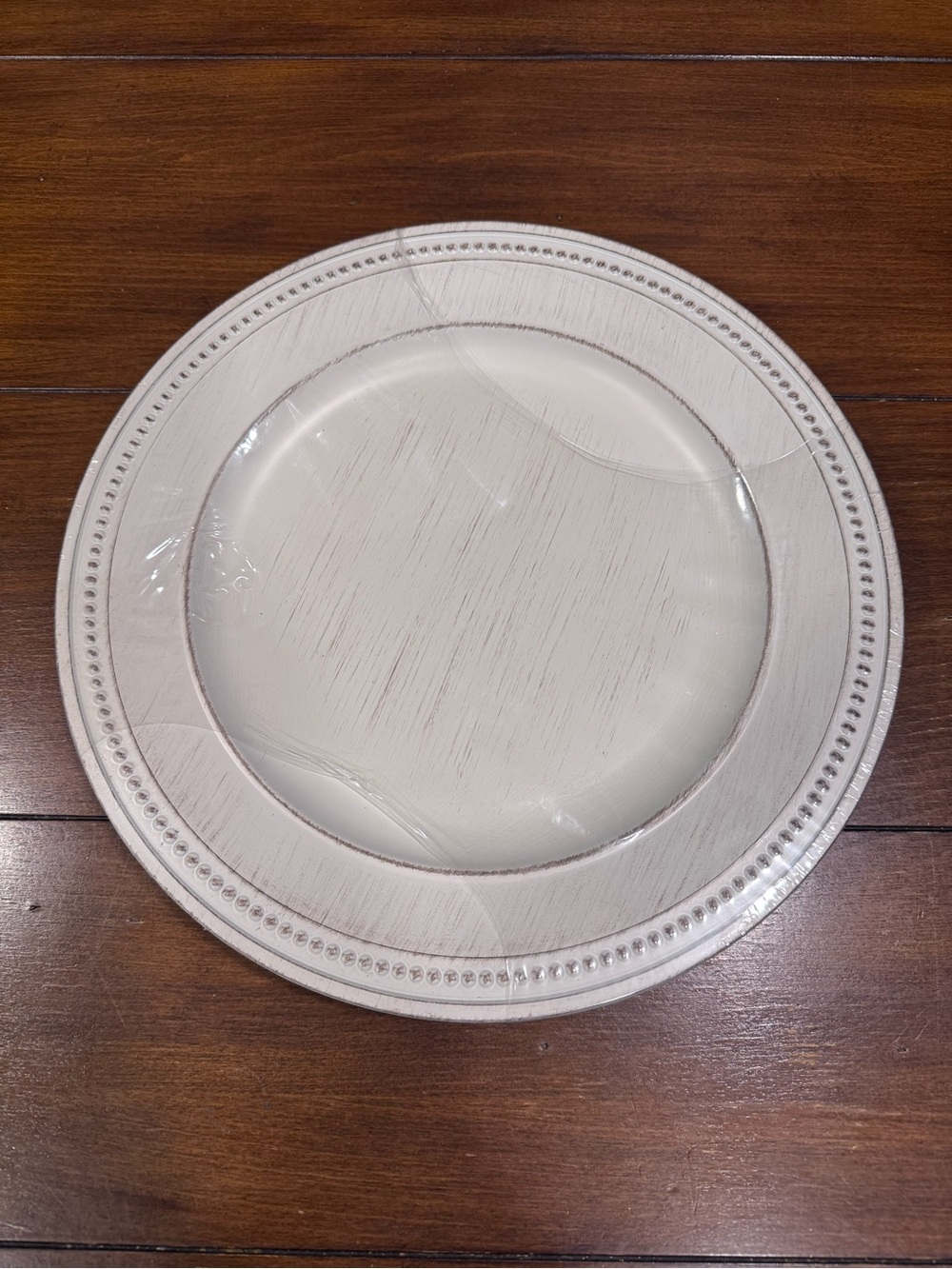 NWT Set Of 6 Decorative Charger Plates Shabby Chic Rustic Design